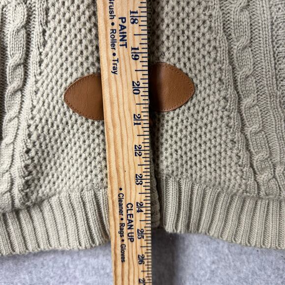 Maurices Sweater Vest Womens Size M Faux Fur Cableknit Toggle Sherpa Lined Tan - Picture 8 of 11